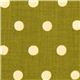 olive green echino canvas fabric with beige polka dots 1