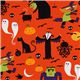orange Halloween fabric witch Frankenstein Dracula 1