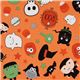 oranger Riley Blake Halloween Stoff Drakula Fledermaus 1
