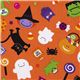 orange Riley Blake Halloween fabric ghosts spiders 1