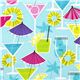 pale blue designer fabric with cocktail drink glitter 1