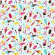 pale blue fabric ice cream cone & sweets Robert Kaufman 2