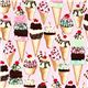 pale pink Timeless Treasures fabric with ice cream cones 1