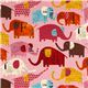 pale pink elephant canvas fabric by Nancy Wolff Kokka 1