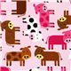 pale pink fabric with dotted cows by Robert Kaufman USA 1