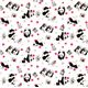 panda bear Kokka oxford fabric with stamps & dots 2