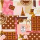 pink Japanese fabric France chocolate Cosmo 1