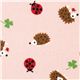 pink Kokka oxford fabric hedgehog & ladybird from Japan 1