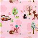 pink Riley Blake fabric kawaii owl hedgehog deer 1