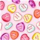 pink candy hearts fabric by Timeless Treasures 1