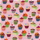 pink cupcakes fabric cherry Robert Kaufman kawaii 2