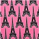 pink designer fabric with Eiffel Tower & flower from the USA 1