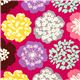 pinker echino Canvas Stoff mit bunten Blumen aus Japan 1