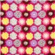 pinker echino Canvas Stoff mit bunten Blumen aus Japan 2