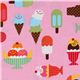 pink fabric ice cream cups Robert Kaufman kawaii 1
