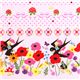 pink fairy tale Thumbelina children fabric Kokka 1