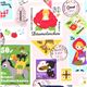 pink fairy tale stamps children fabric by Kokka 1