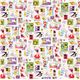 pink fairy tale stamps children fabric by Kokka 3