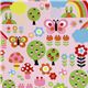 rosa Blumen Regenbogen Glitzer Kokka Stoff kawaii 1