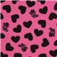 pink heart & skull Kokka oxford fabric from Japan 1