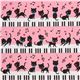 pink kawaii fabric black kitty piano Japan 2