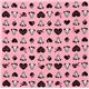 pink kawaii panda fabric with black hearts Japan 2