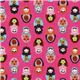 pinker Matroschka Kokka Oxfordstoff kawaii aus Japan 1