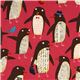 pink penguin canvas fabric by Nancy Wolff Kokka 1