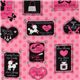 pink poodle fabric with polka dots glitter from Japan 1