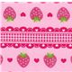 pink strawberry glitter Japanese fabric Lecien 1