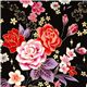 pretty Kokka fabric flowers leaves golden embellishment 1