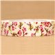 pretty beige Fabric Deco Tape with pink flowers 1