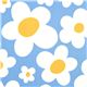 pretty flower fabric with big daisies by Kokka 1