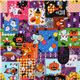 purple Halloween fabric animals witches pumpkins kawaii 1