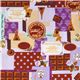 purple Japanese fabric France chocolate Cosmo 1
