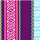 purple Michael Miller fabric with nordic patterns & stripes 1