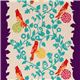 purple Perch echino laminate fabric with birds Japan 1