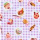 purple checker Japanese fabric sweets Cosmo 1