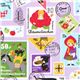 violetter Mrchen Stempel Kinder Stoff von Kokka Japan 1