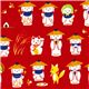 red Japanese fabric Lucky Cat Jizo statues 1