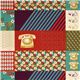 red Kokka retro fabric with phone flower rectangular 1