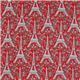 red Michael Miller fabric Eiffel Tower with flowers 2