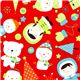 red Riley Blake Christmas fabric penguin snowman 1