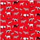 red Robert Kaufman fabric with animals from the USA 2