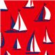 red Timeless Treasures sailing ship fabric USA 1