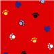 red animal paws fabric de Robert Kaufman 1