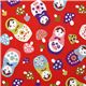 red big matryoshka mushroom Kokka fabric kawaii Japan 1