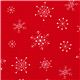 red designer Christmas fabric with white snowflakes 1