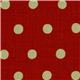 roter echino Canvas Stoff mit hellgrünen Polka Dots 3