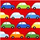 red fabric for boys colourful cars by Robert Kaufman USA 1
